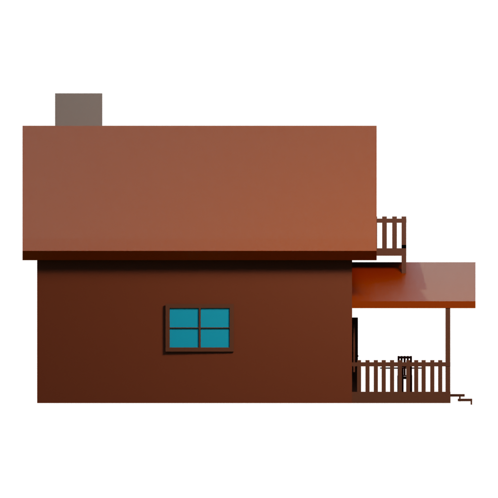 Right view of the Medieval House 2 3D model