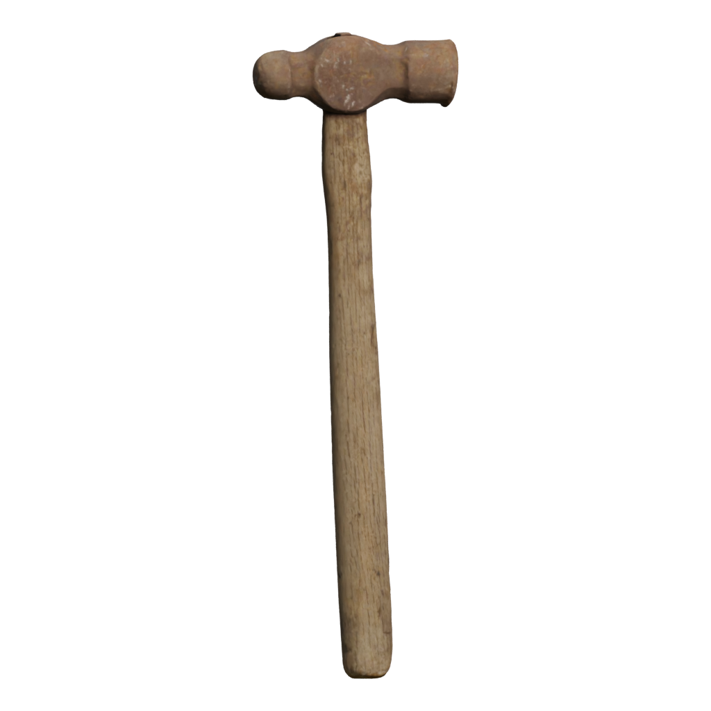 Back view of the Ball Peen Hammer PBR 3D model