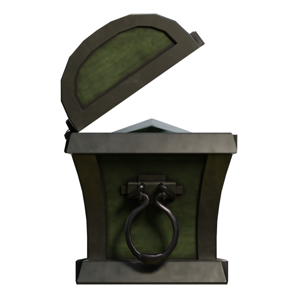 Right view of the Old Sanduk Box 3D model