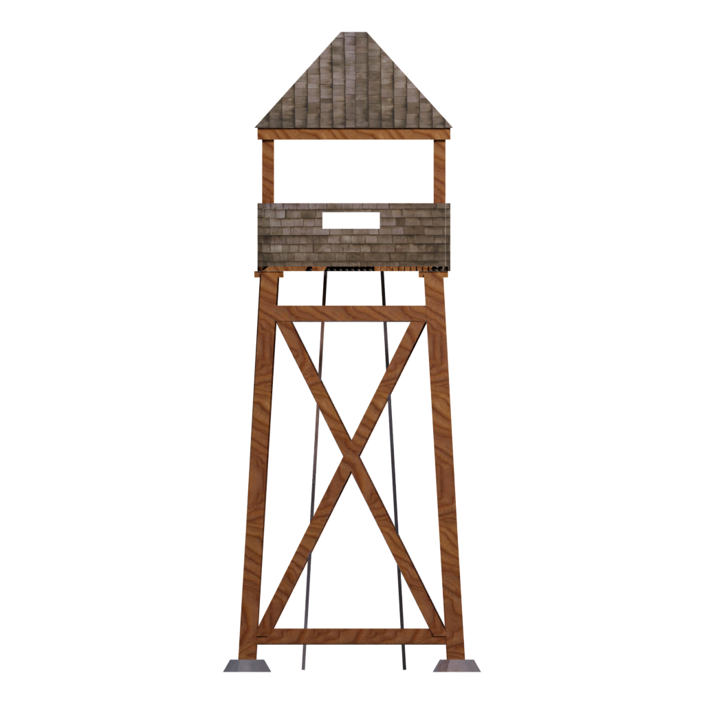 Left view of the Wooden Watchtower 3D model