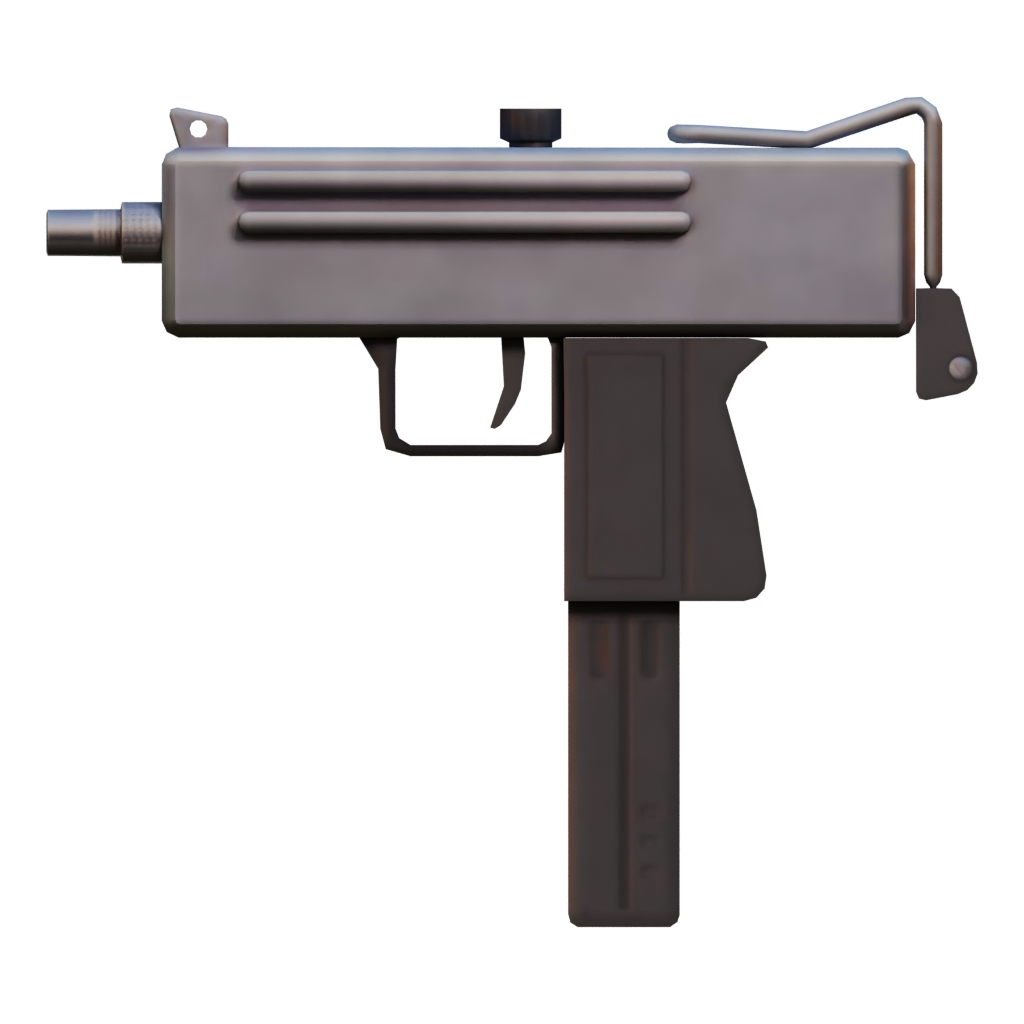 Front view of the Mac 10 3D model