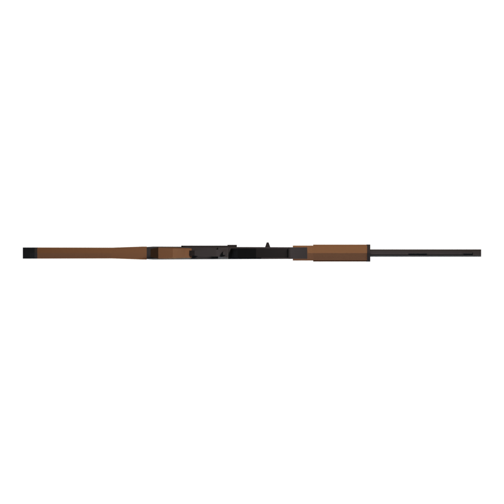 Bottom view of the AK 47 3D model