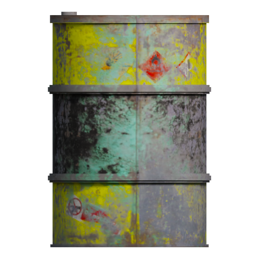 Back view of the Radioactive Barrel 3D model