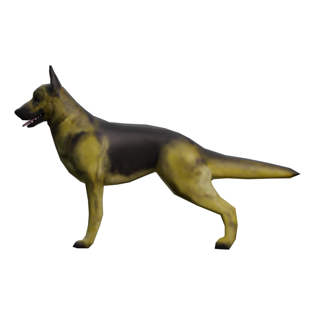 Left view of the Dog 3D model