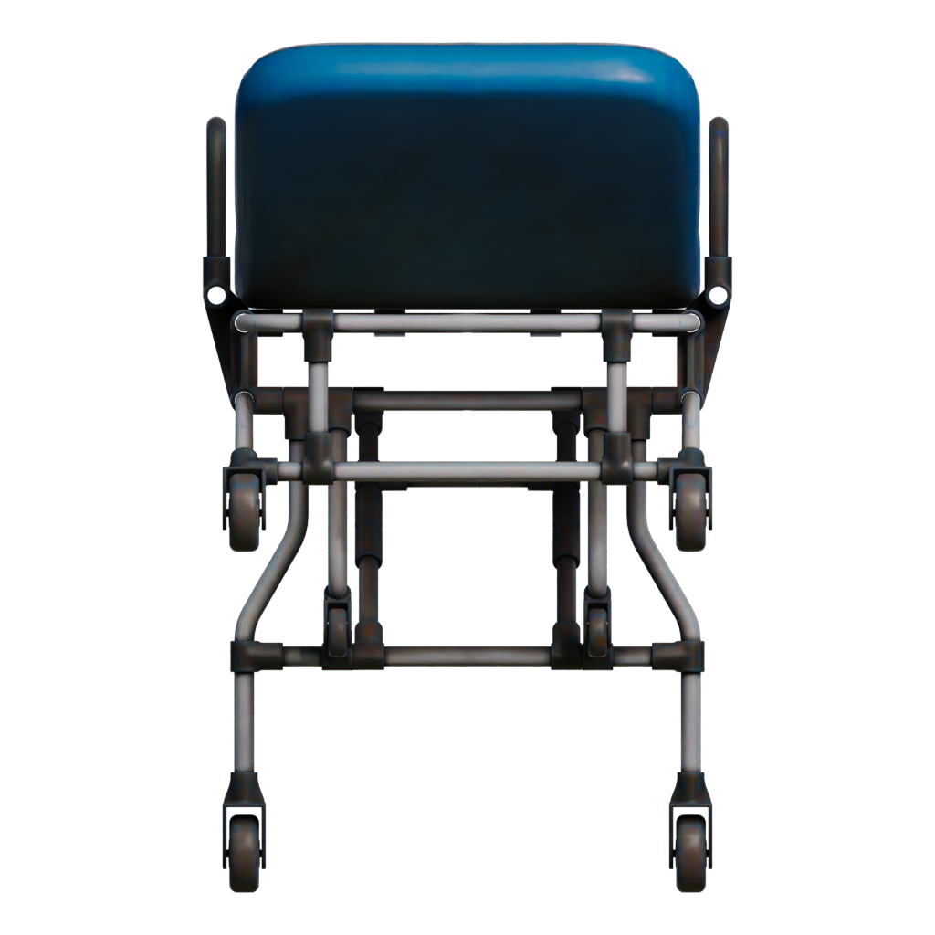 Back view of the Ambulance Bed 3D model