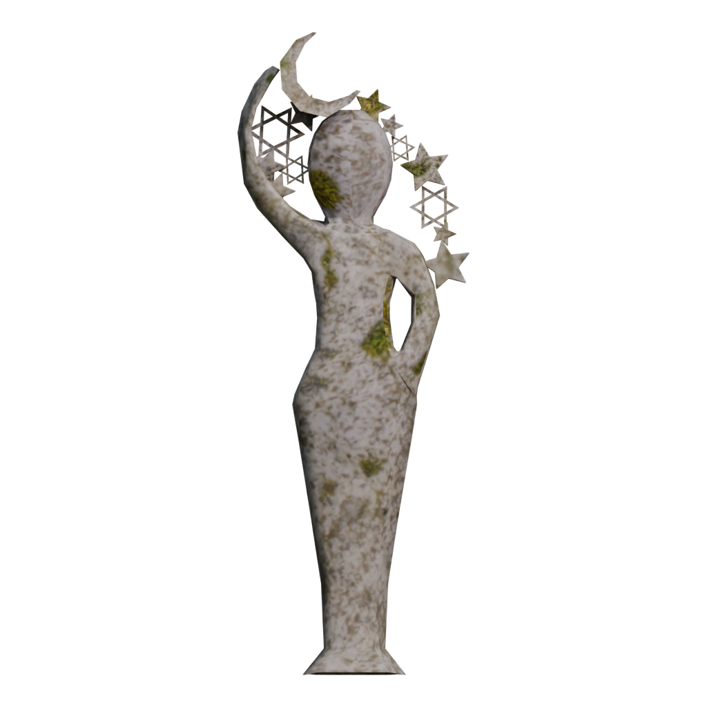 Back view of the Pagan Statues Set 3D model