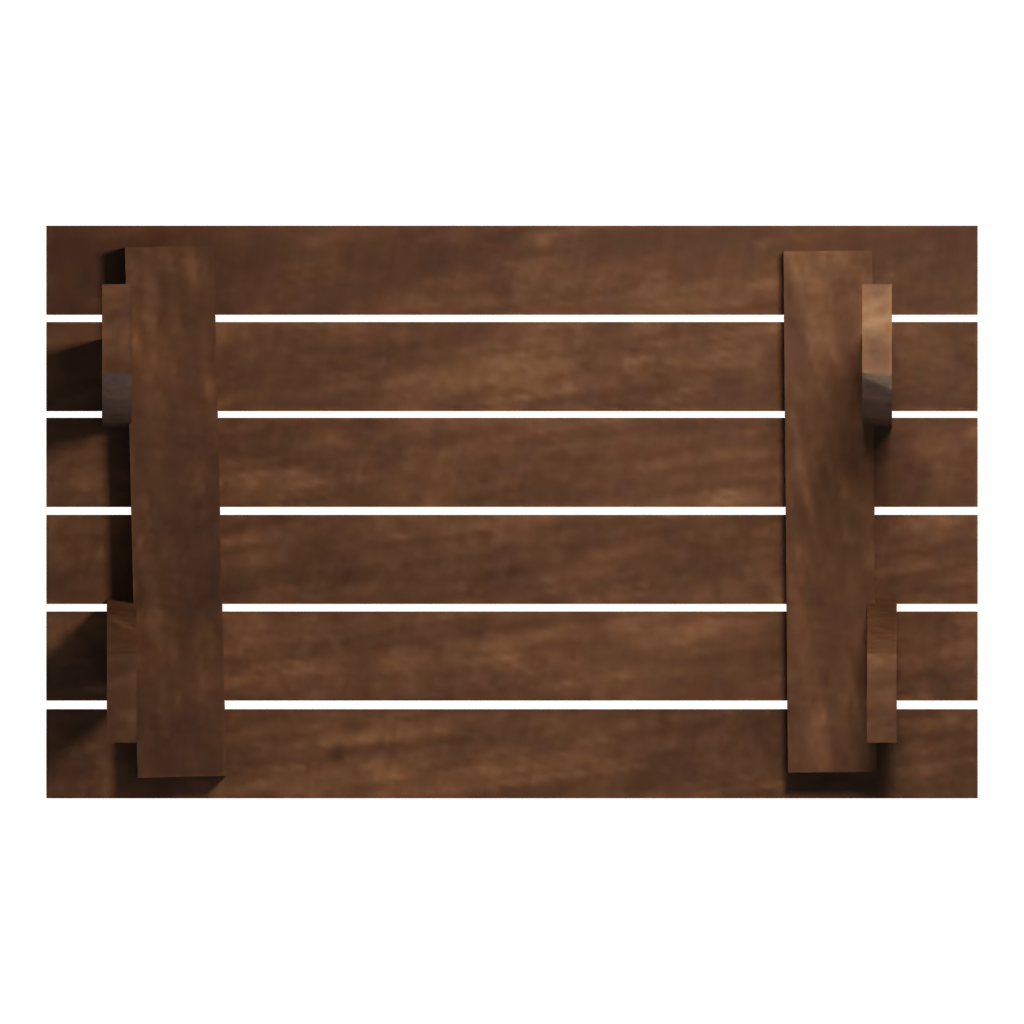 Bottom view of the Wooden School Desk 3D model