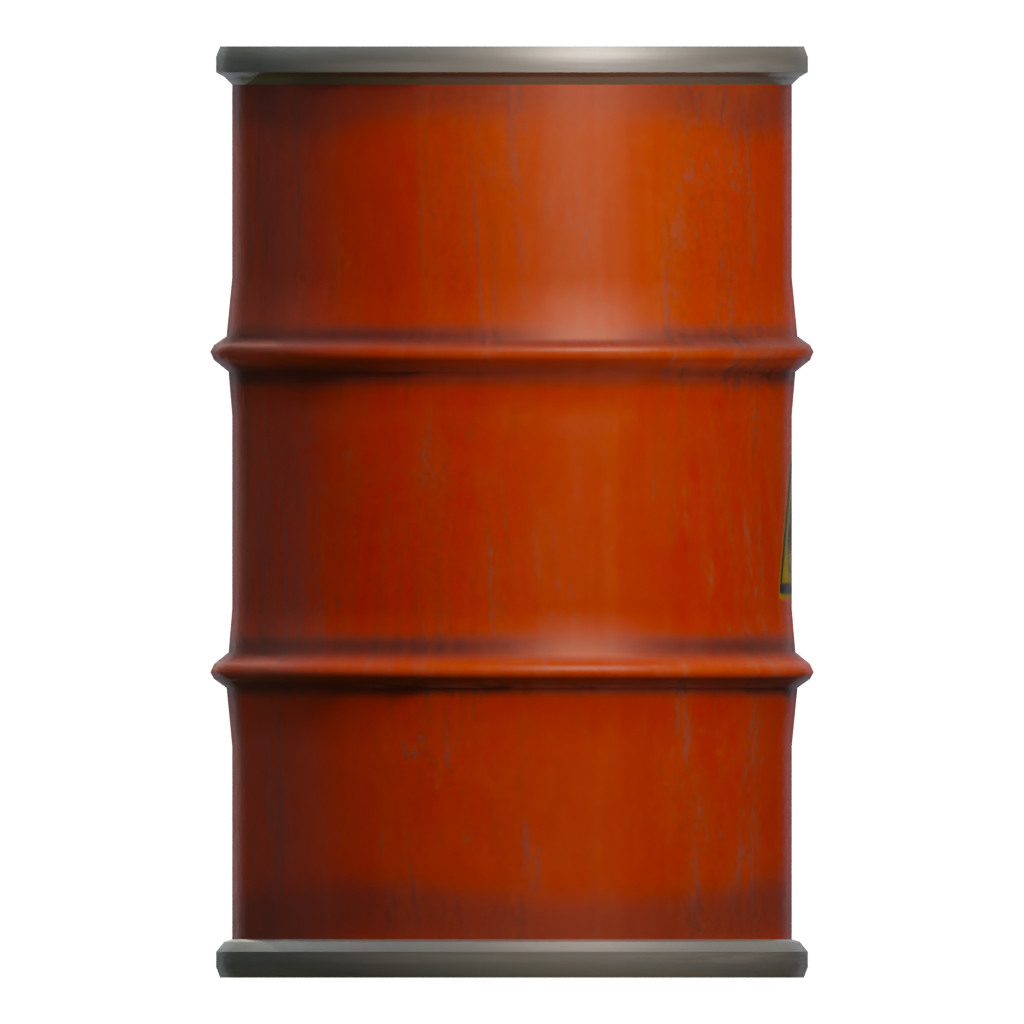 Right view of the Flammable Barrel 3D model