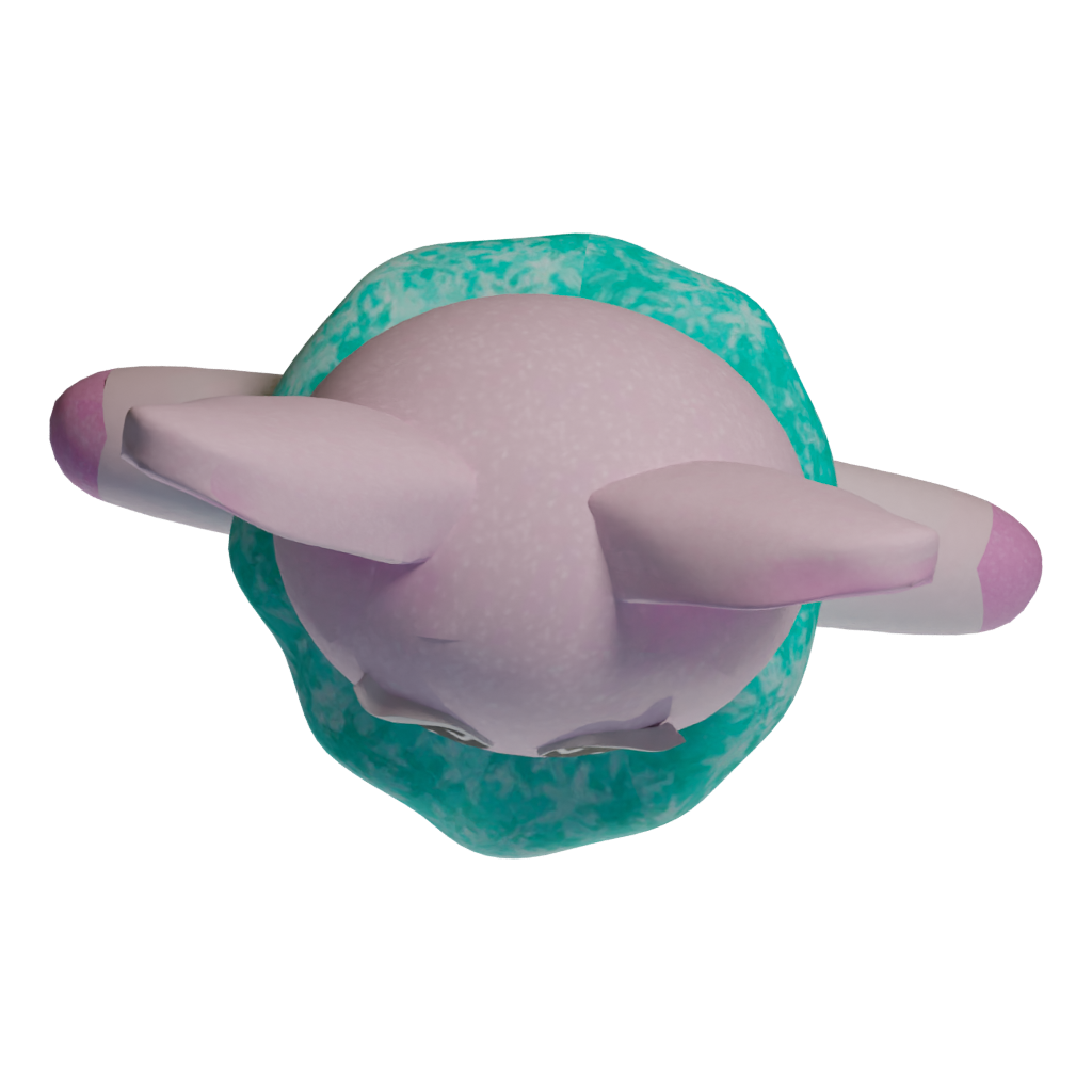 Top view of the Kawaii Rabbit Cute Stylized Game Ready Textures 3D model