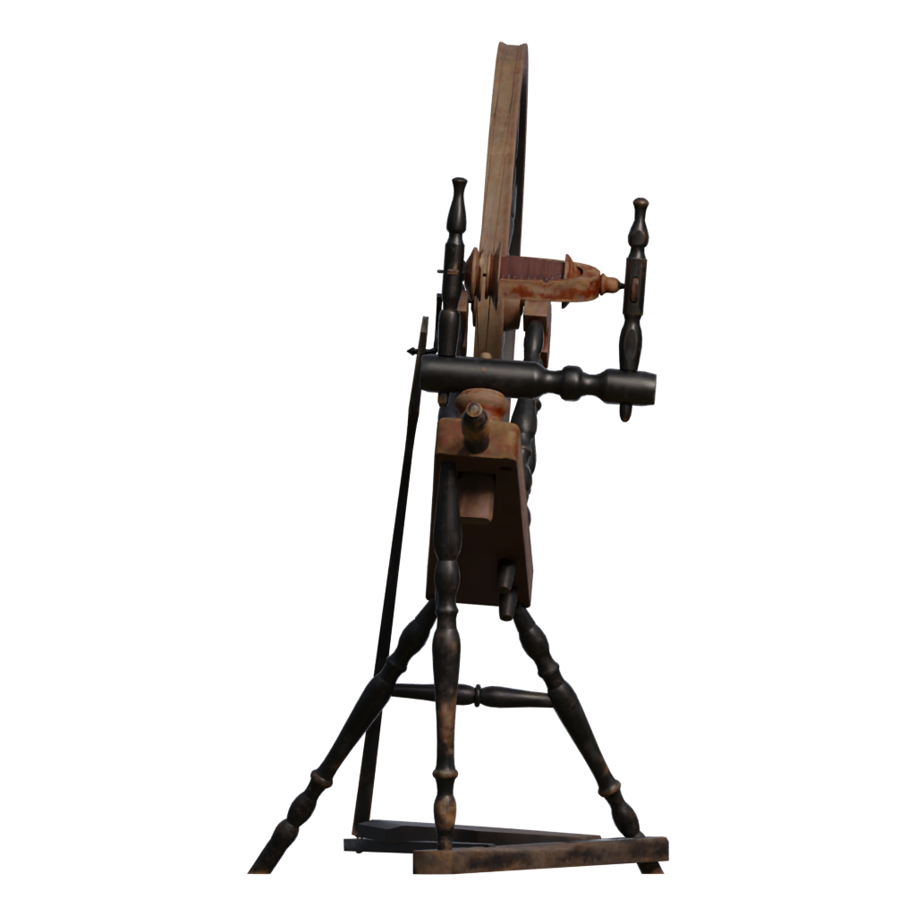 Back view of the Spinning Wheel 3D model
