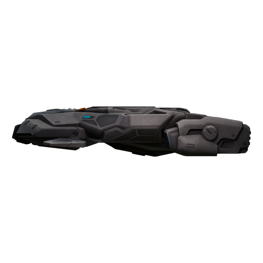 Left view of the Cargo Ship 3D model