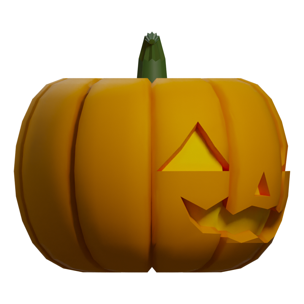Right view of the Pumpkin For Halloween 3D model