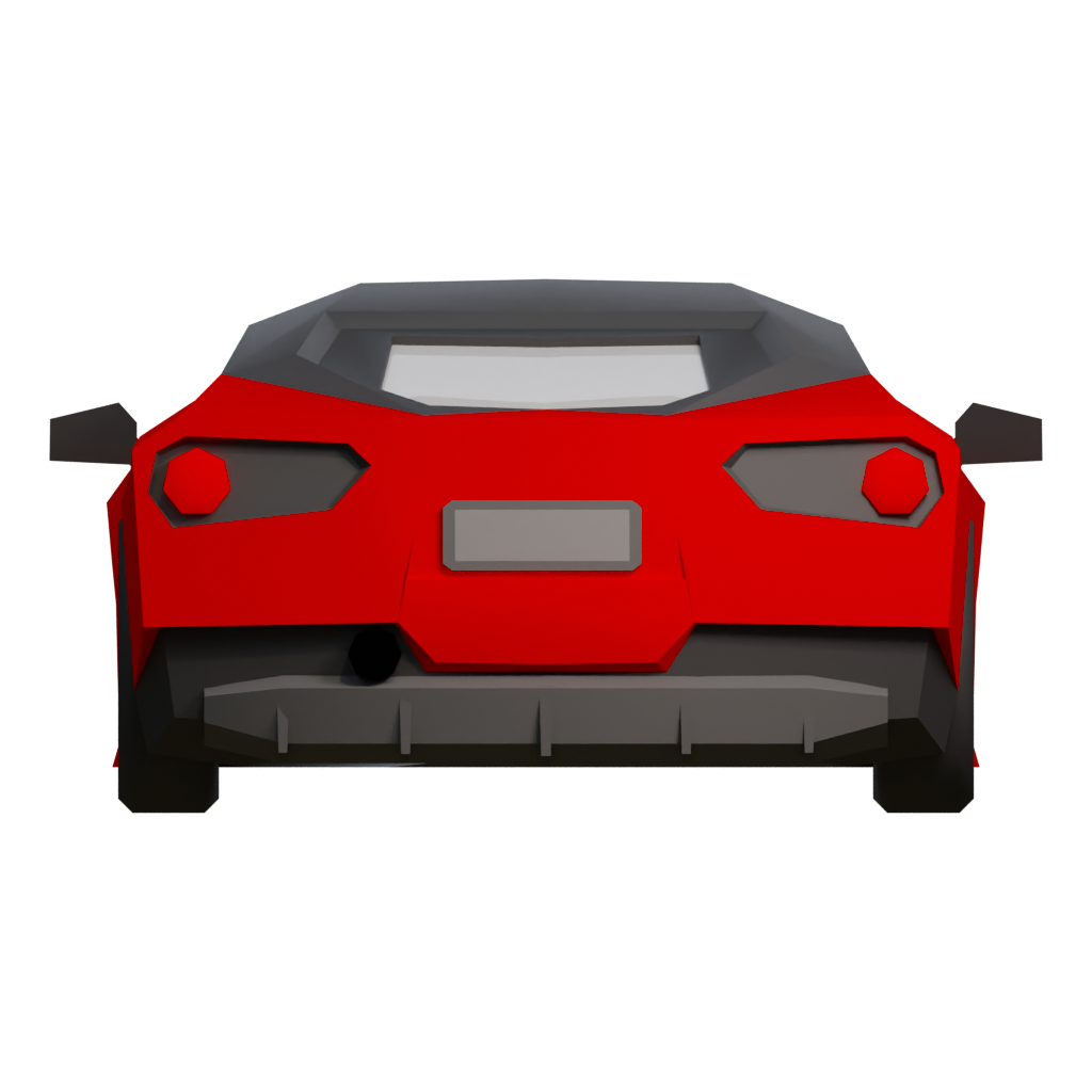 Back view of the Lamborghini Aventador 3D Car Model 3D model
