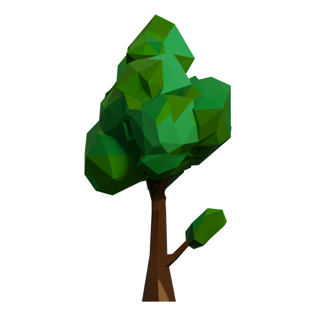 Left view of the Lowpolybigtree 3D model