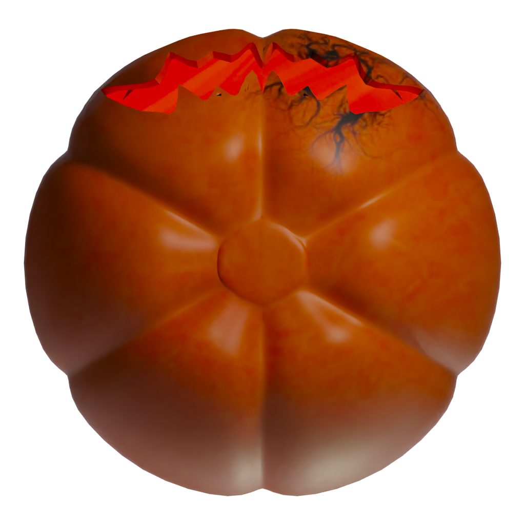 Bottom view of the Demon Pumpkin 3D model