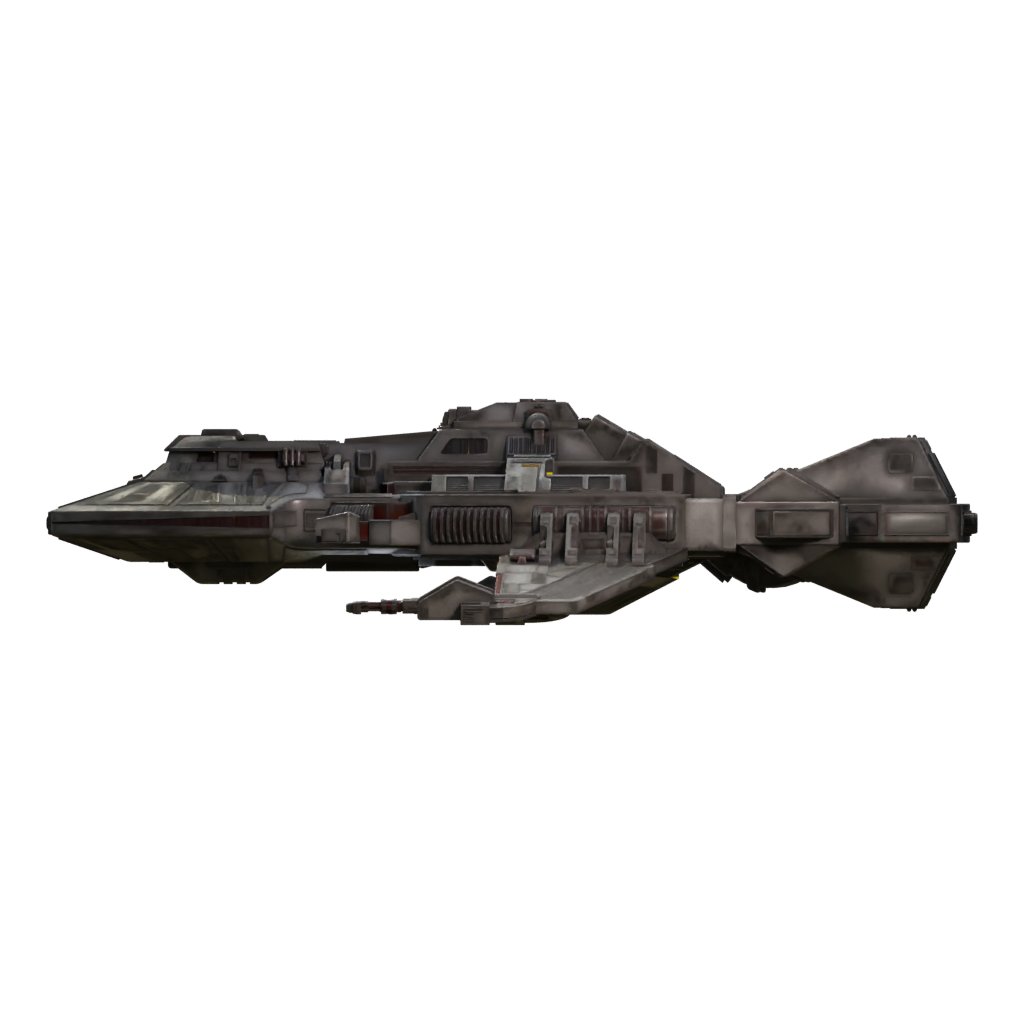 Left view of the Old Spaceship 3D model