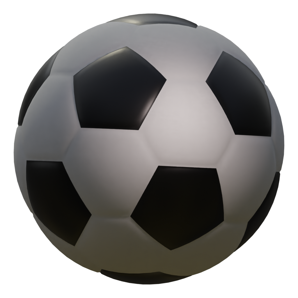 Left view of the Classic Soccer Ball 3D model