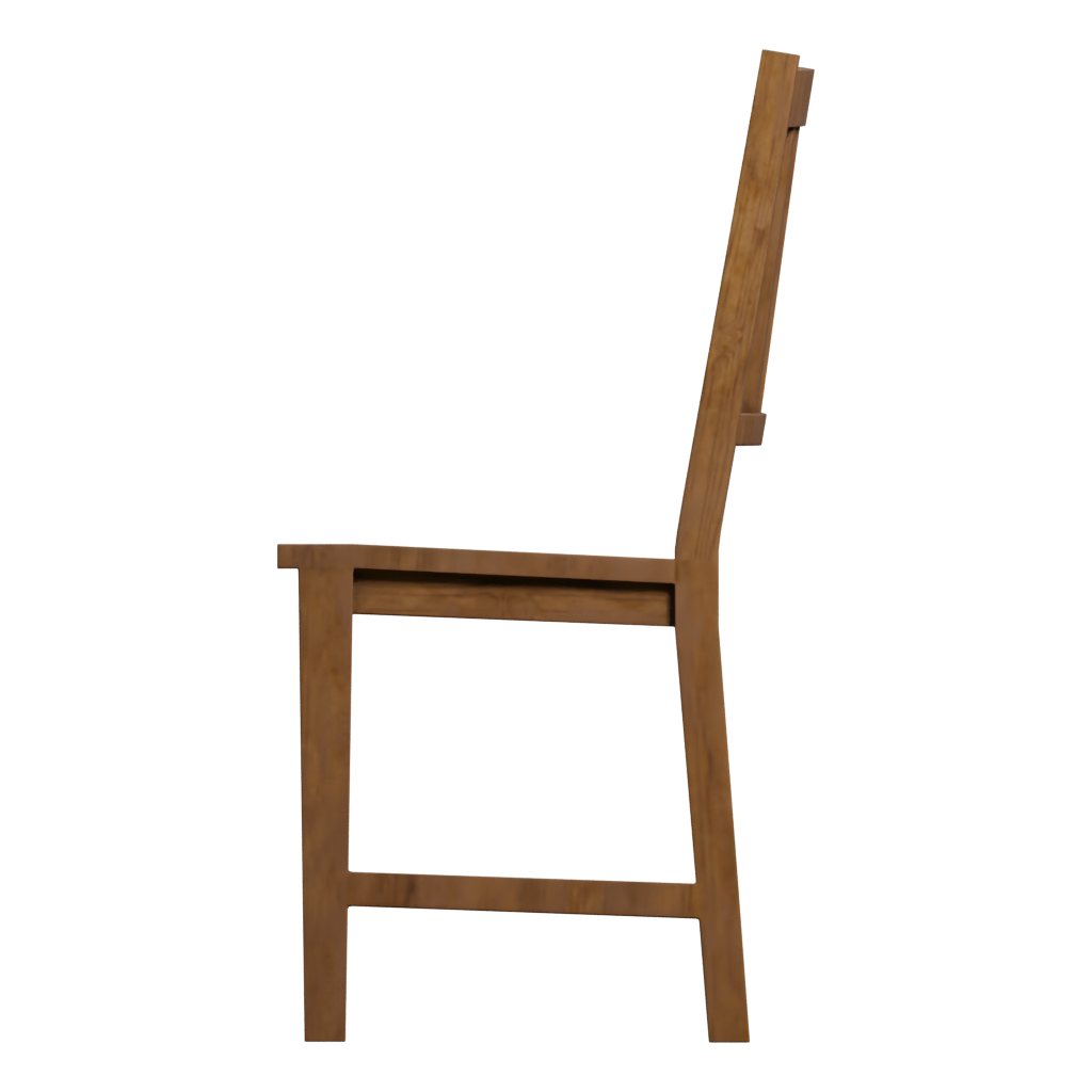 Left view of the Wooden Chair 3D model