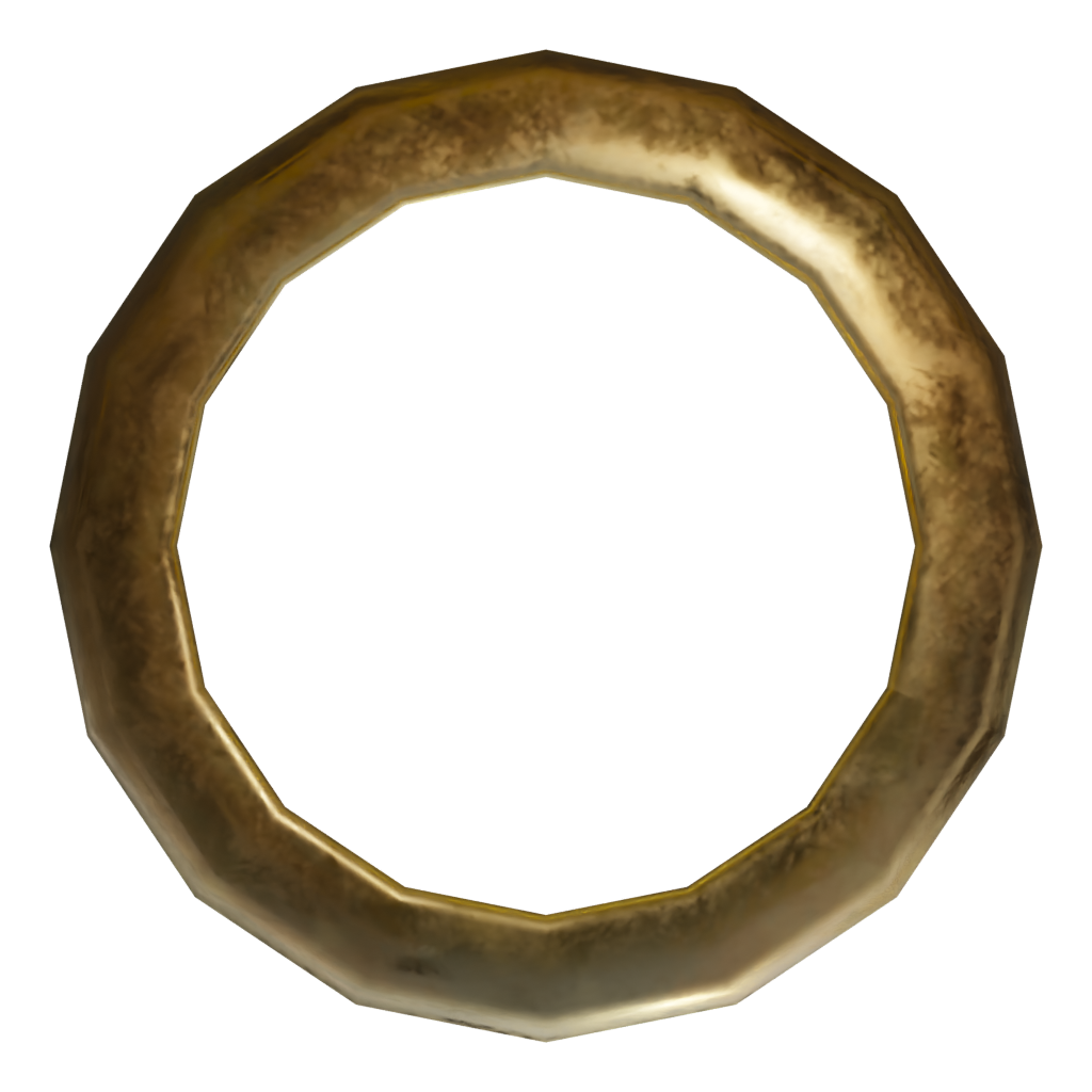 Top view of the Gold Band Ring 3D model