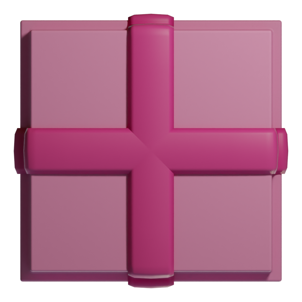 Bottom view of the Giftbox 3D model