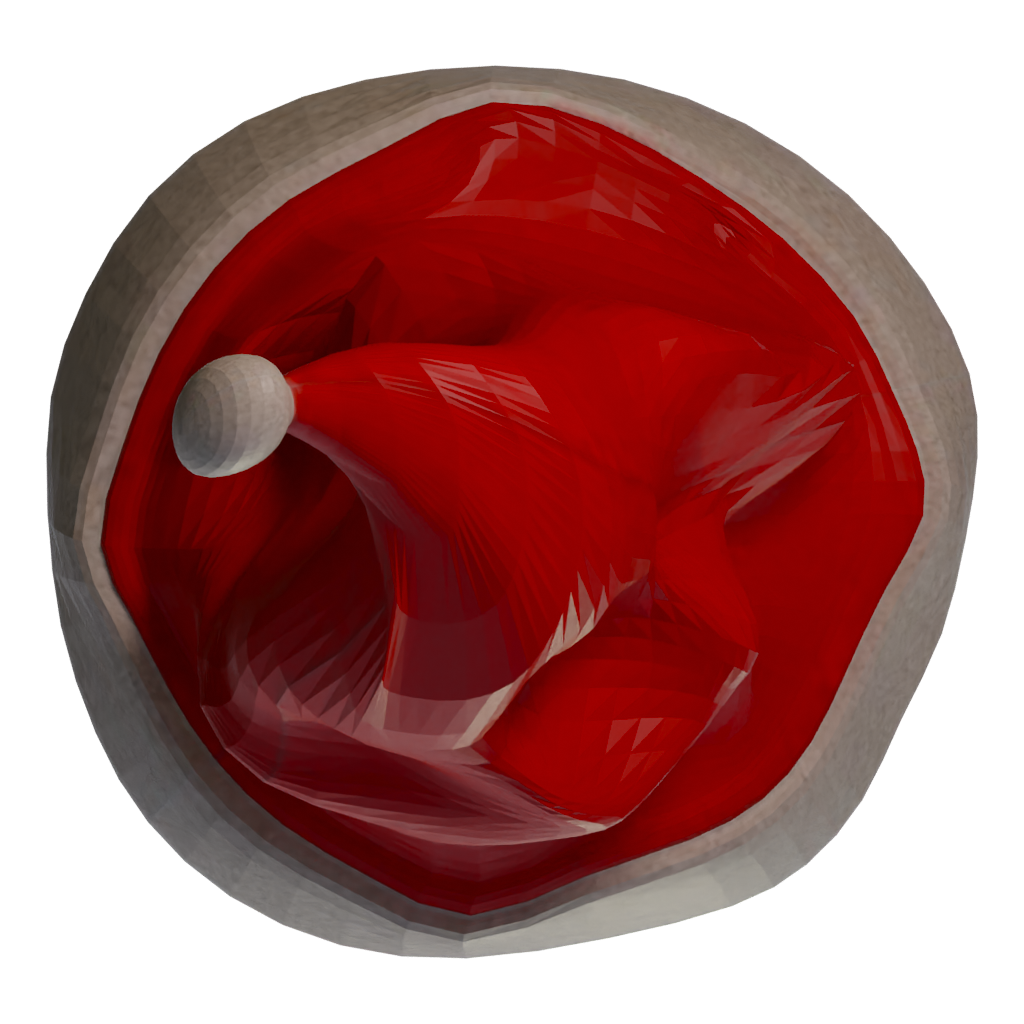 Top view of the Free Hand Painted Christmas Hat 3D model