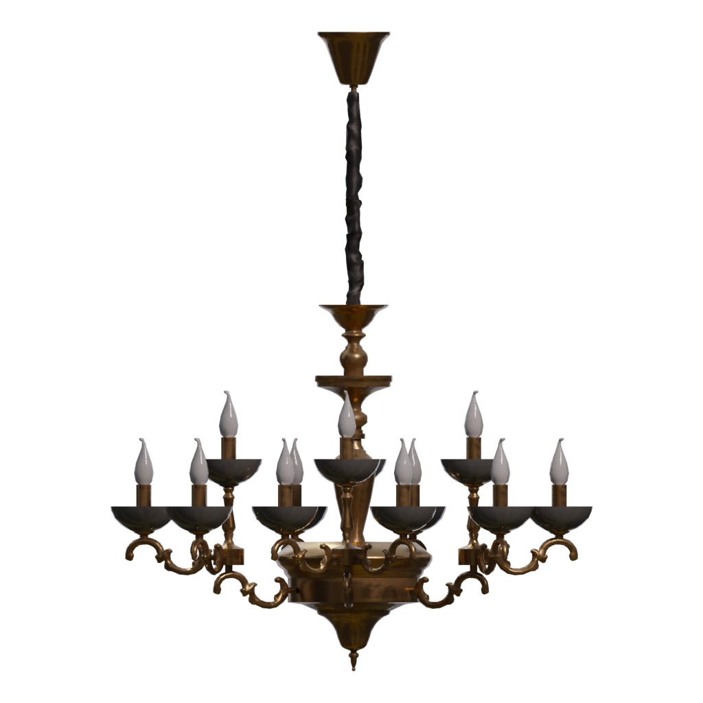 Left view of the Chandelier 3D model