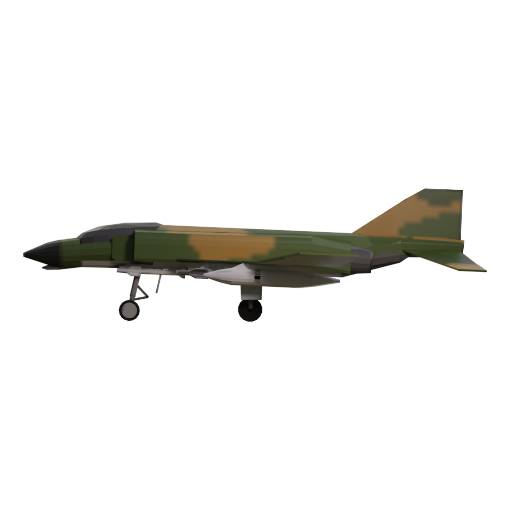 Right view of the Low Poly F-4 Phantom 3D model
