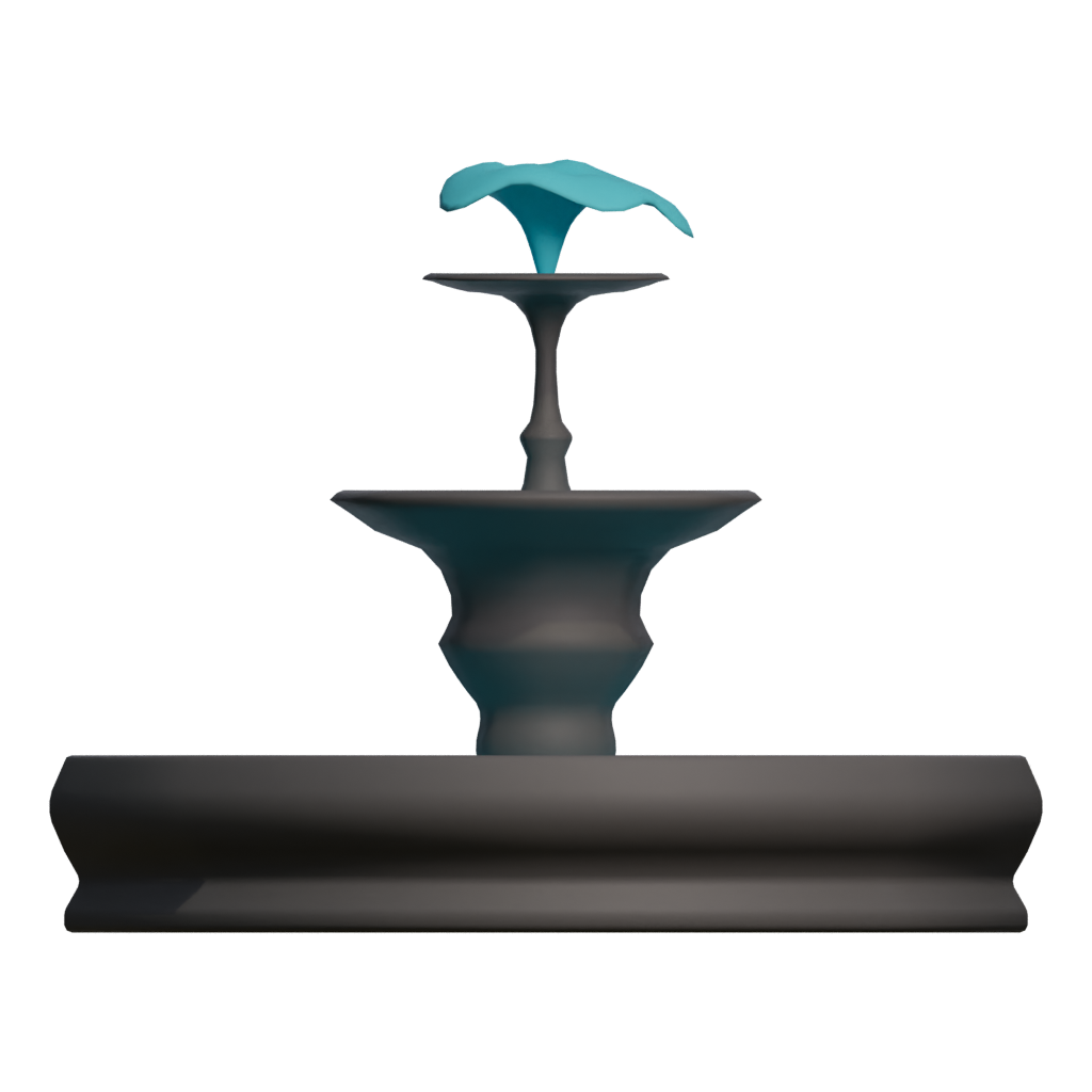 Back view of the Fountain 3D model