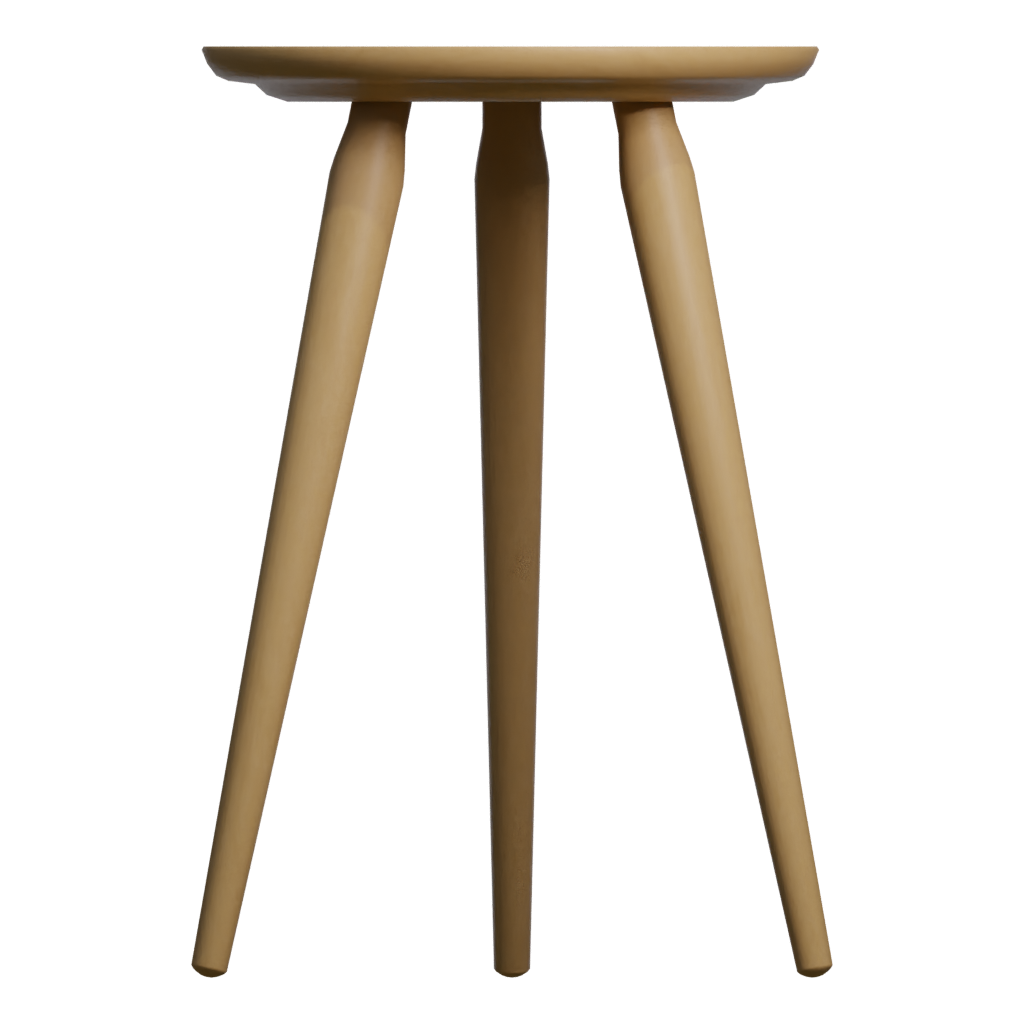 Back view of the Stool 3D model