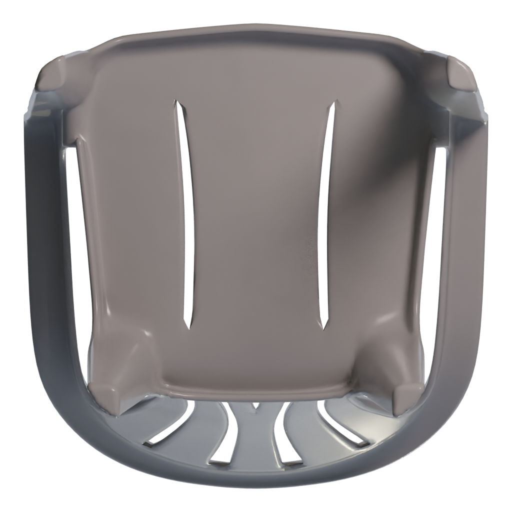 Bottom view of the Plastic Monobloc Chair 3D model