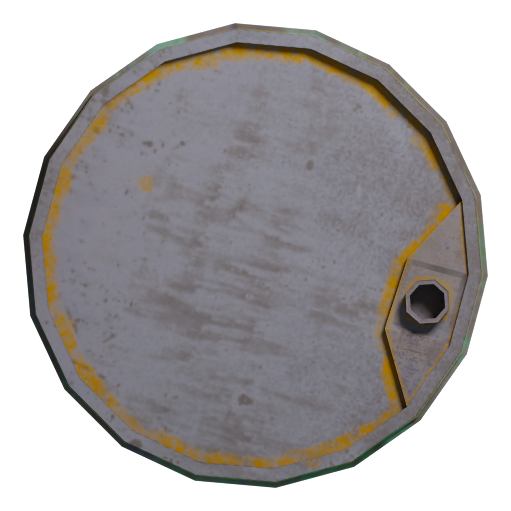 Top view of the Radioactive Barrel 3D model
