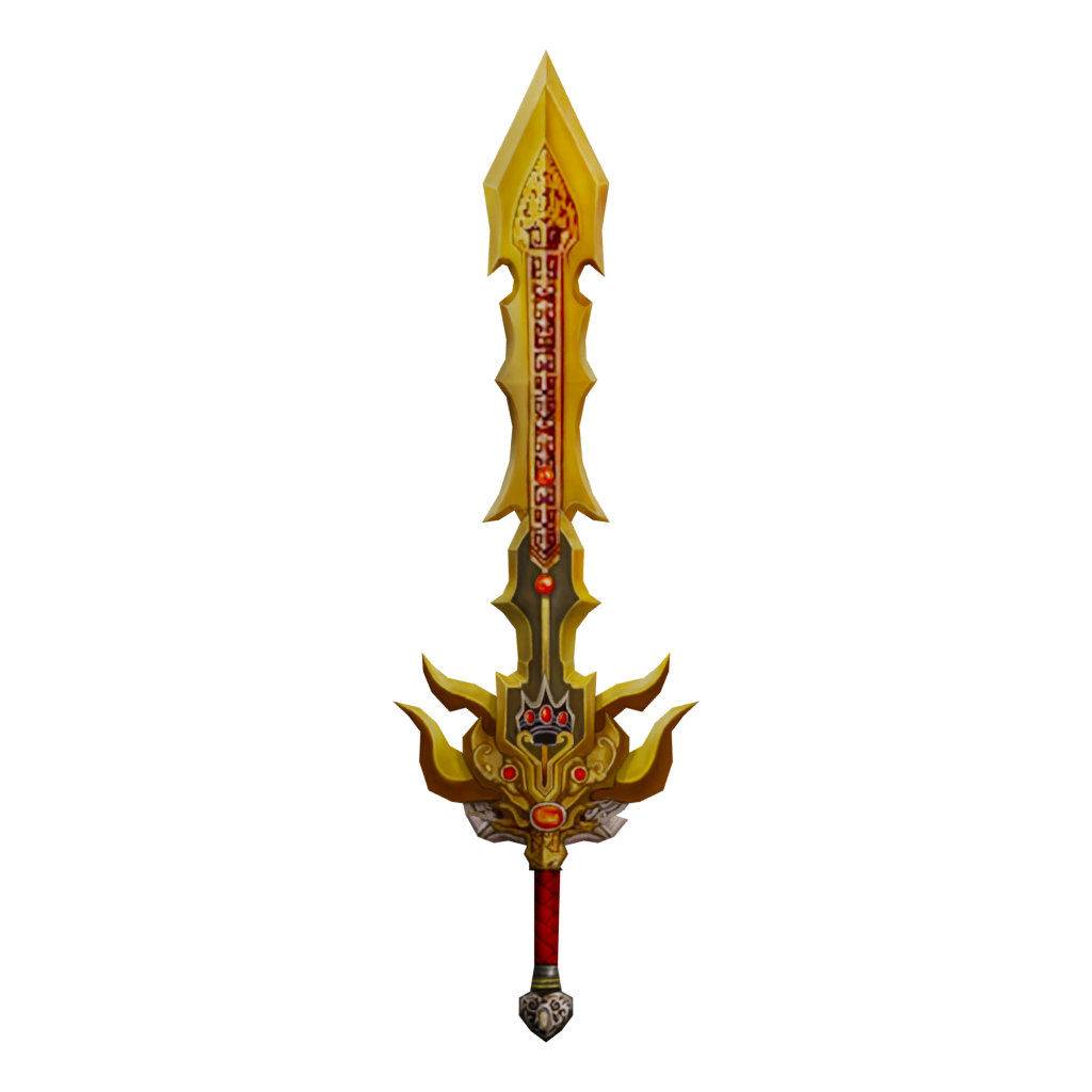 Front view of the Low Poly Sword 3D model