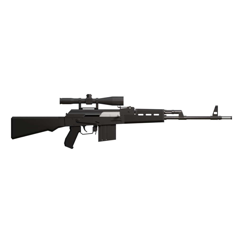 Back view of the Sniper Long 3D model
