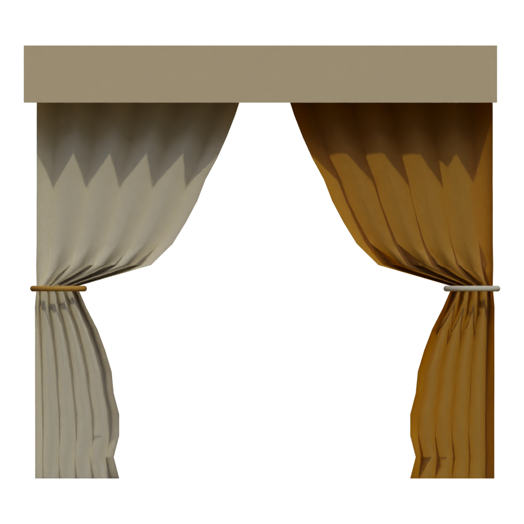 Back view of the Curtains 11 3D model