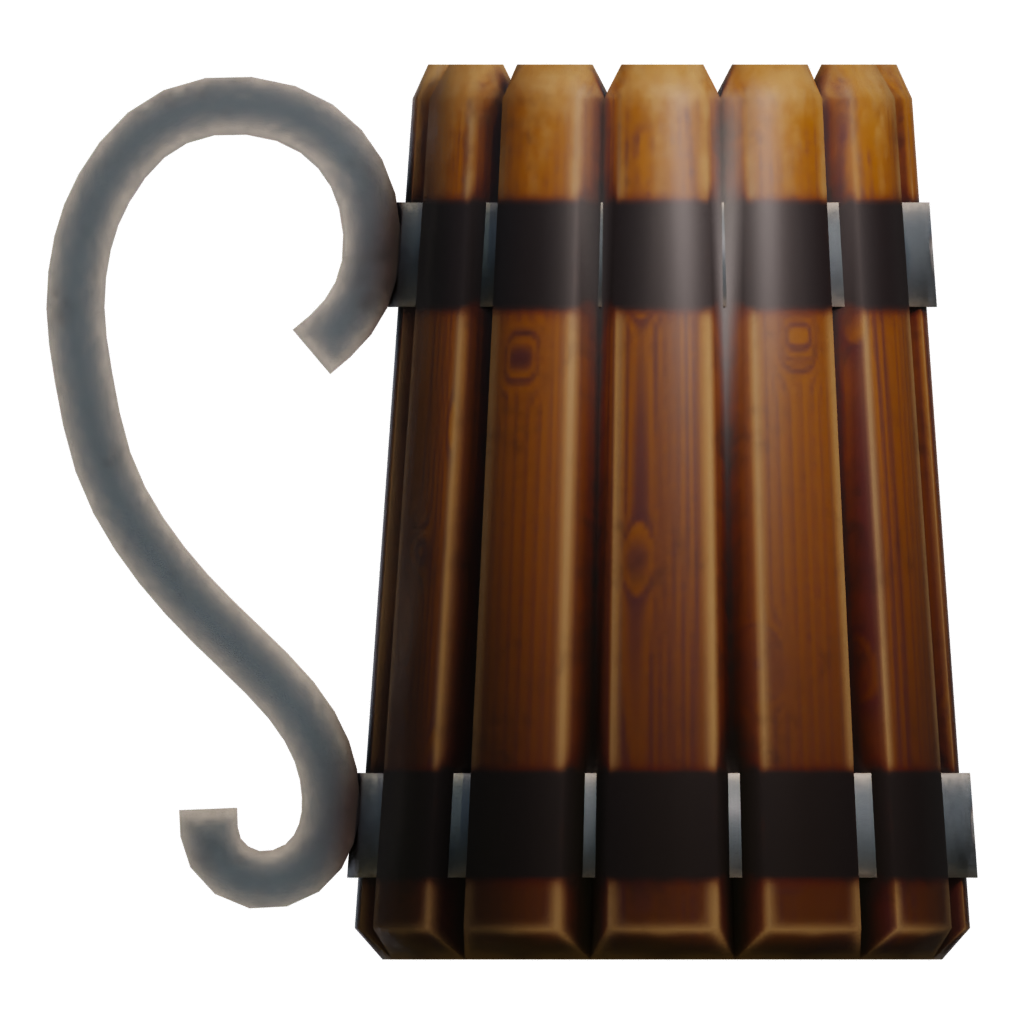 Back view of the Beer Mug 3D model