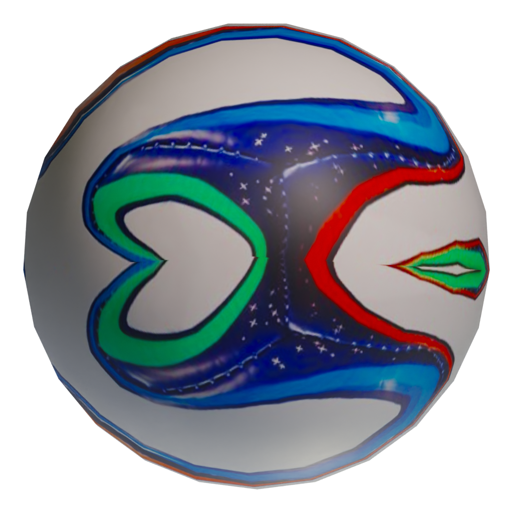 Bottom view of the Football Ball Brazuca 3D model