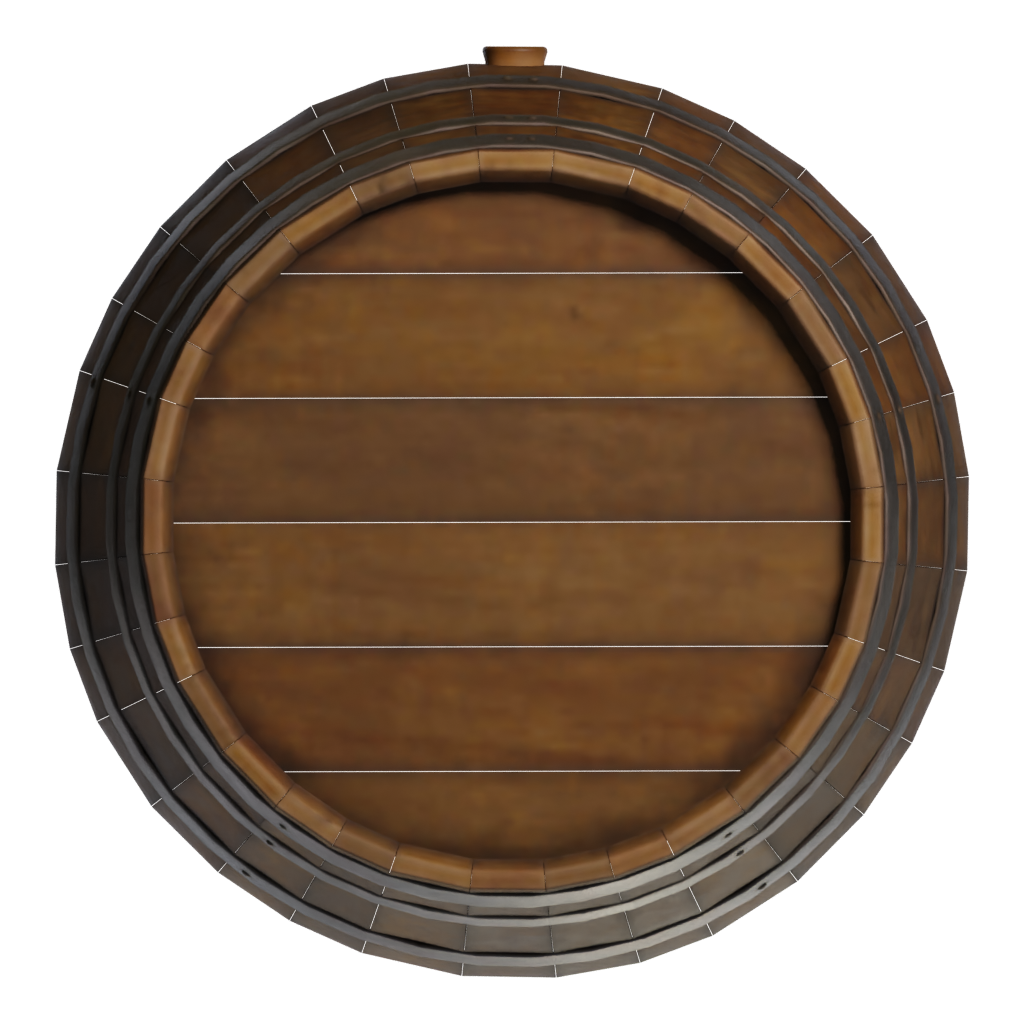 Bottom view of the Wine Barrel 3D model