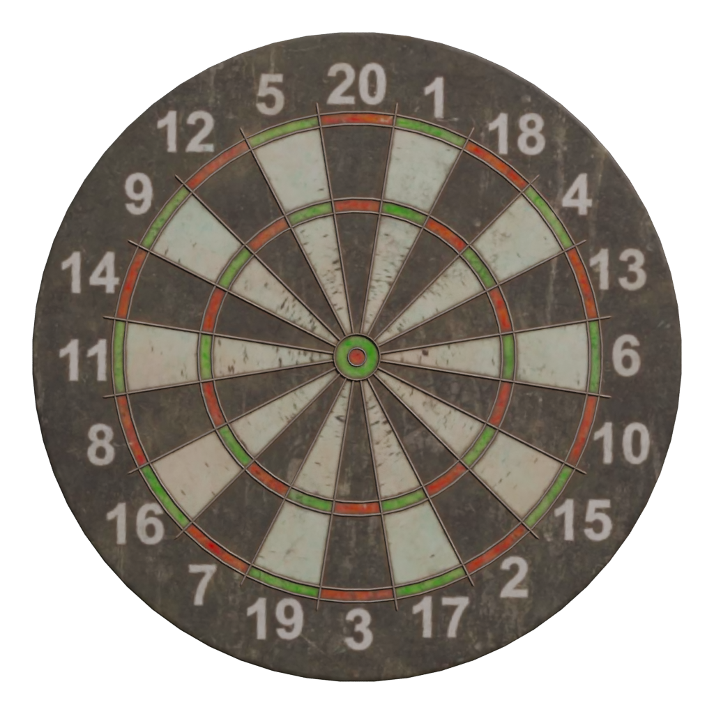 Front view of the Dartboard 3D model