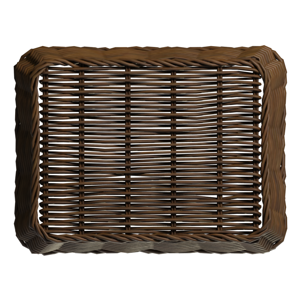 Bottom view of the Wicker Basket 3D model