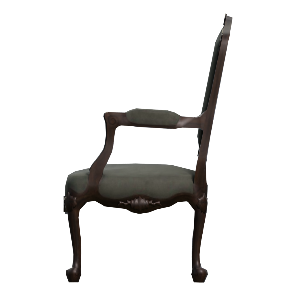 Left view of the Green Chair 3D model