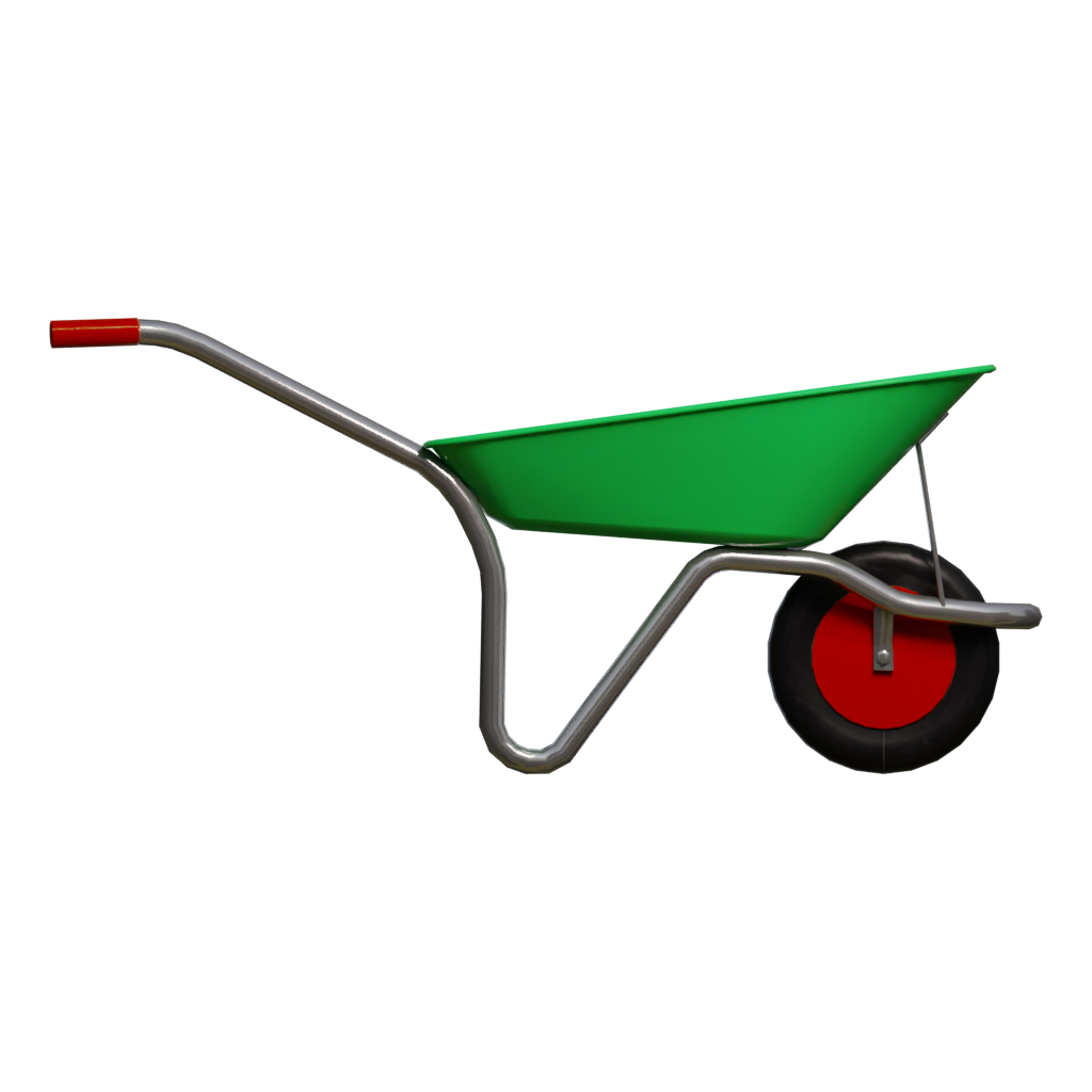 Back view of the Wheelbarrow 3D model
