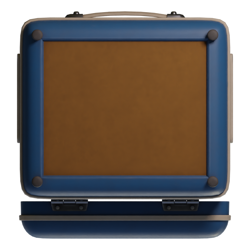Bottom view of the Retro Tape Recorder 3D model