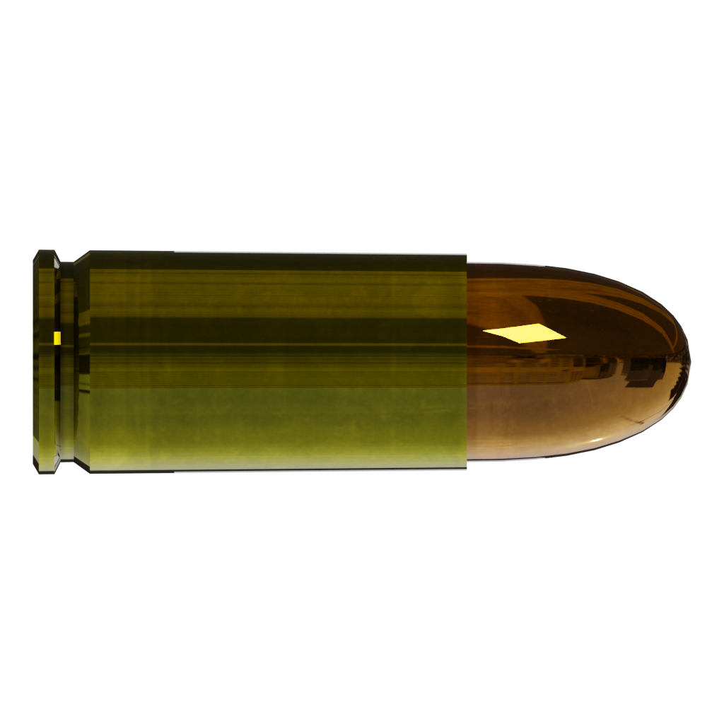 Bottom view of the 9X19 Luger Ammo 3D model
