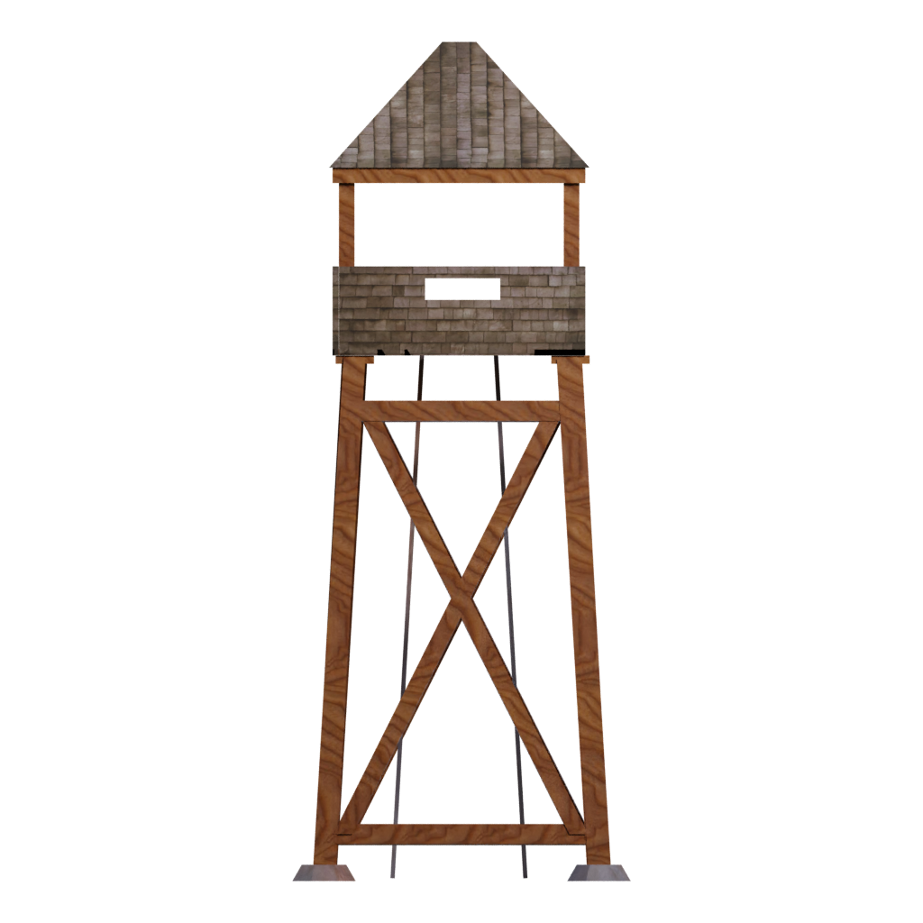 Right view of the Wooden Watchtower 3D model