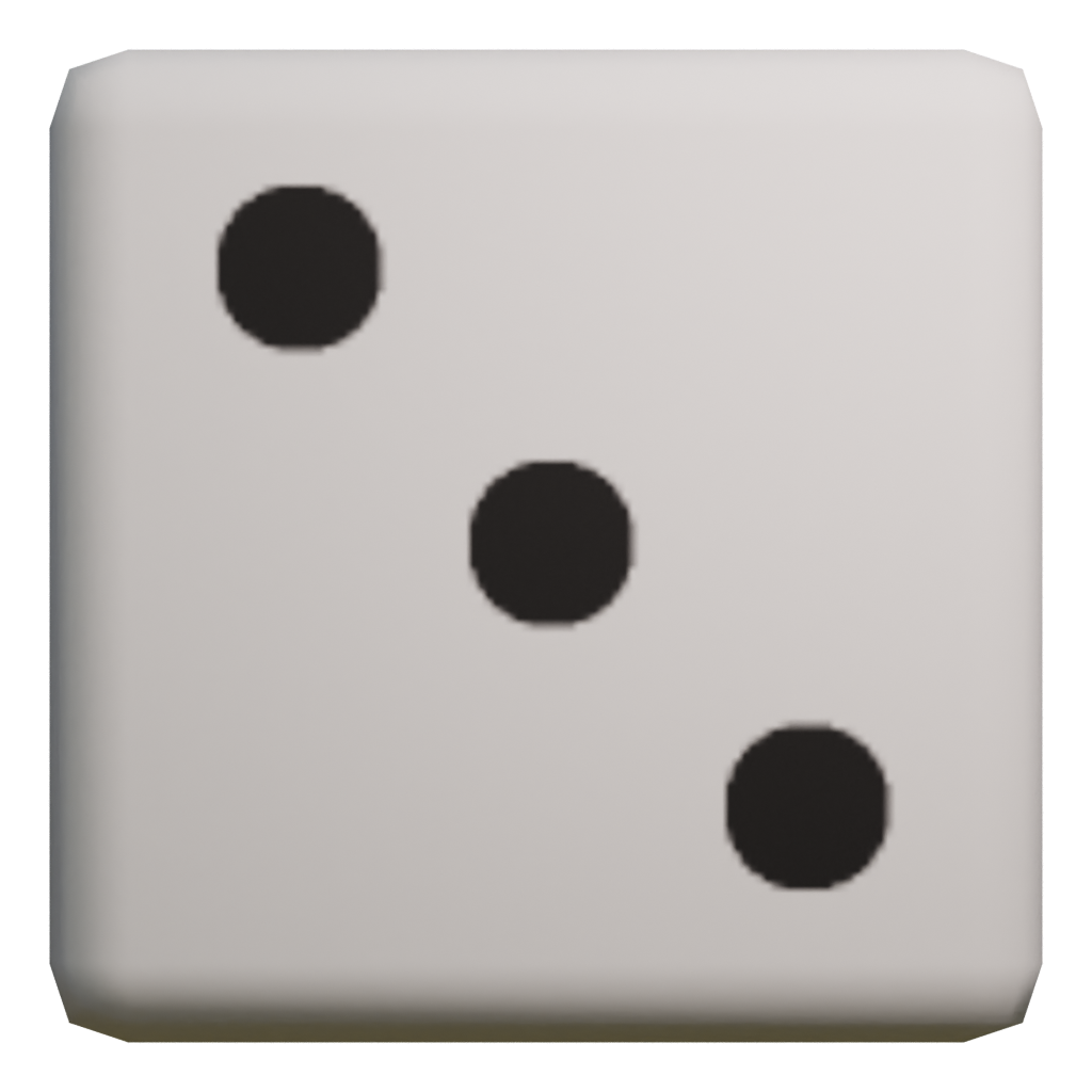 Front view of the Dice 3D model