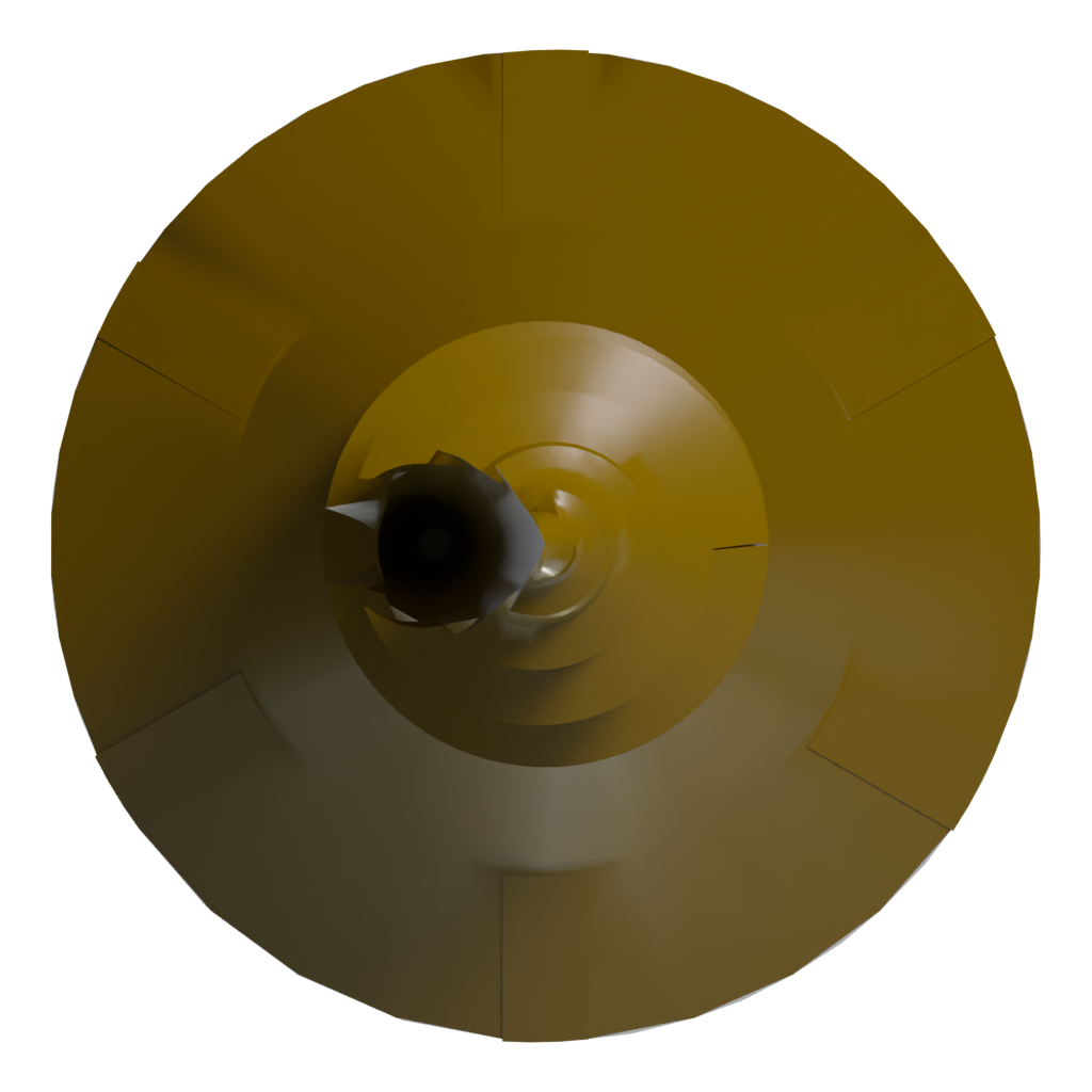 Bottom view of the Self Tapping Screw 3D model