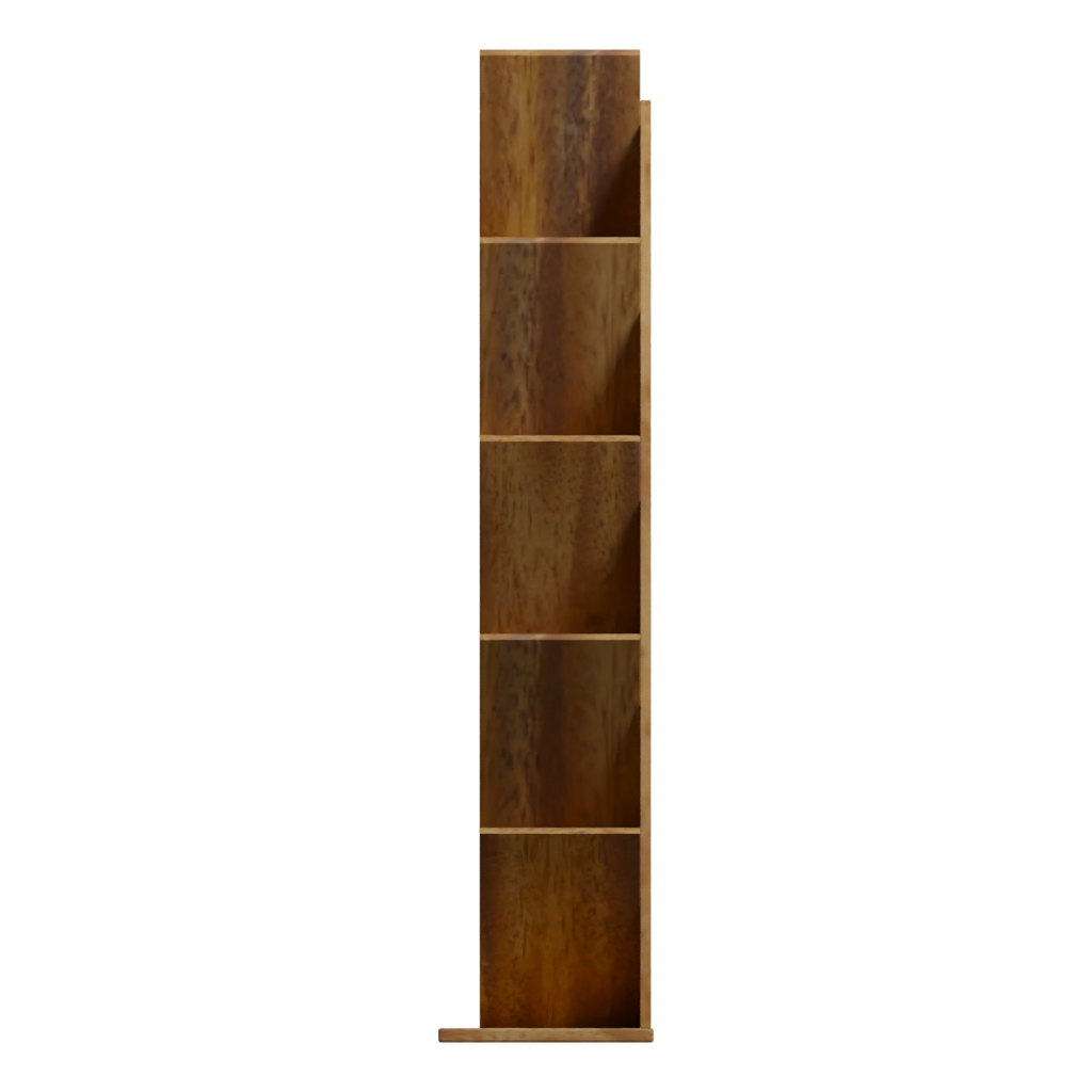 Left view of the Wooden Book Shelf 3D model