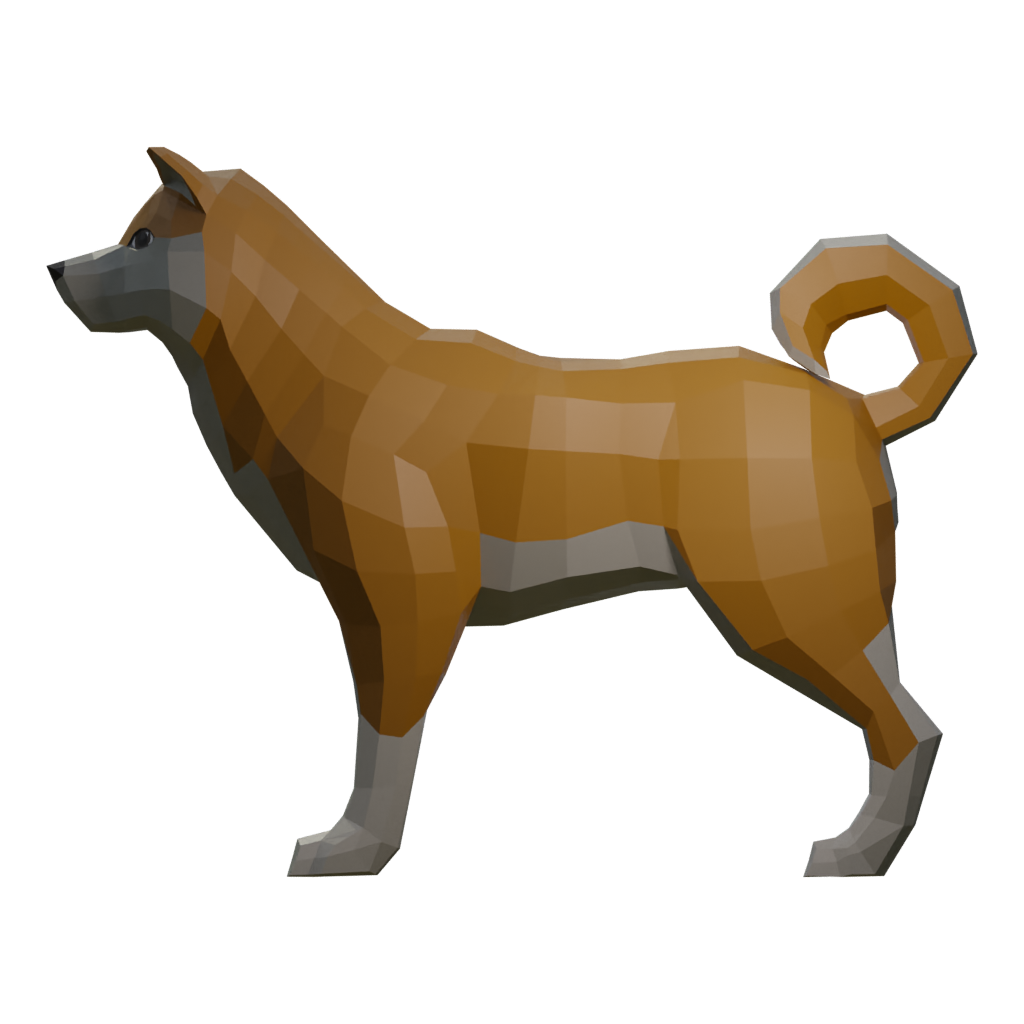 Left view of the Dog 3D model