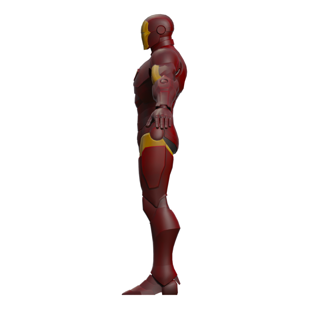 Left view of the Iron Man 3D model