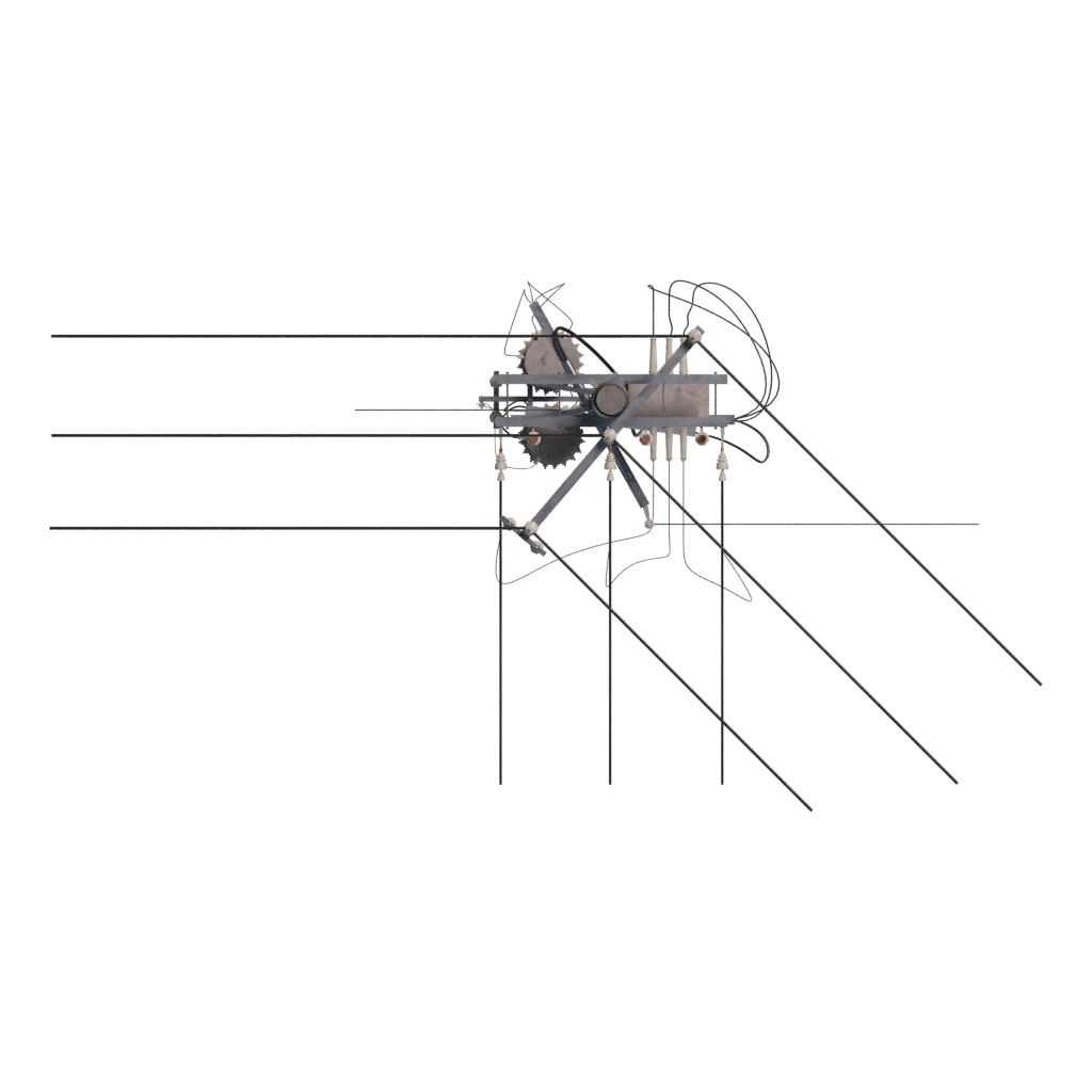 Top view of the Low Poly Telephone Pole 3D model
